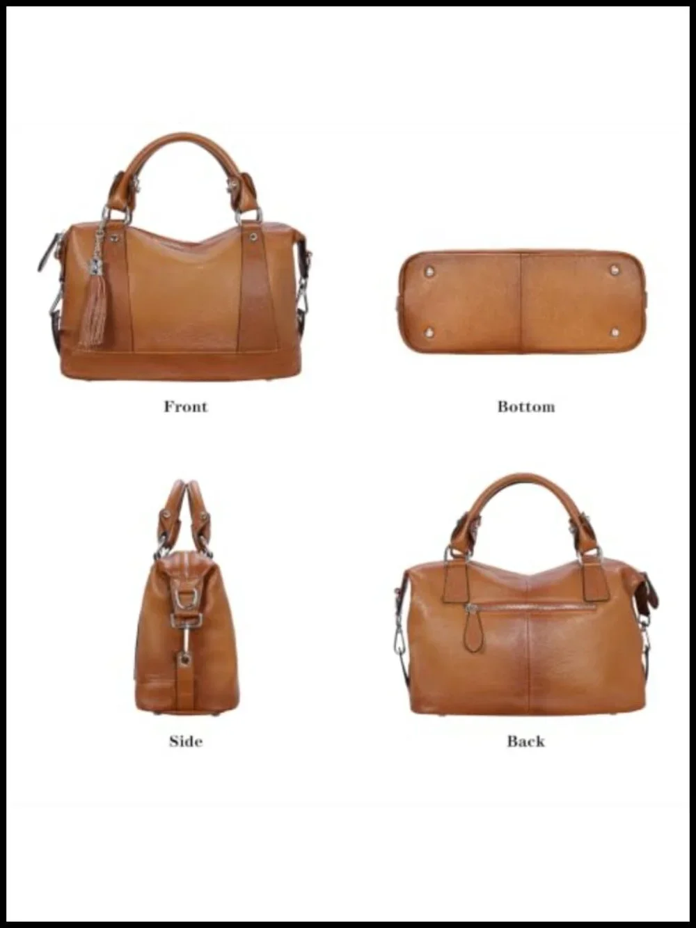 Genuine Leather Satchel Tote Crossbody Bag Women Shoulder Handbag